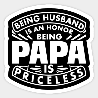 Being Papa Is Priceless Funny Saying Typography Text Sticker